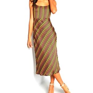 Honey Punch Stripe My Fancy slip dress MED